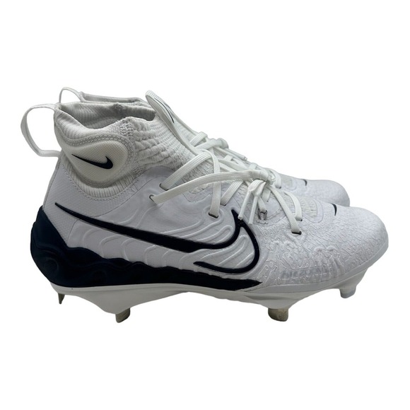 Nike Alpha Huarache NXT Metal Baseball Cleats Men's Size 8 White Navy DJ6517-103 - Picture 1 of 7